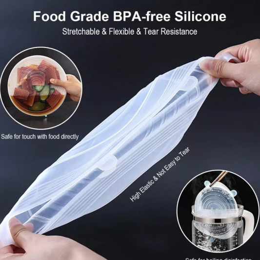 6 PCS Silicone Lids Food Covers