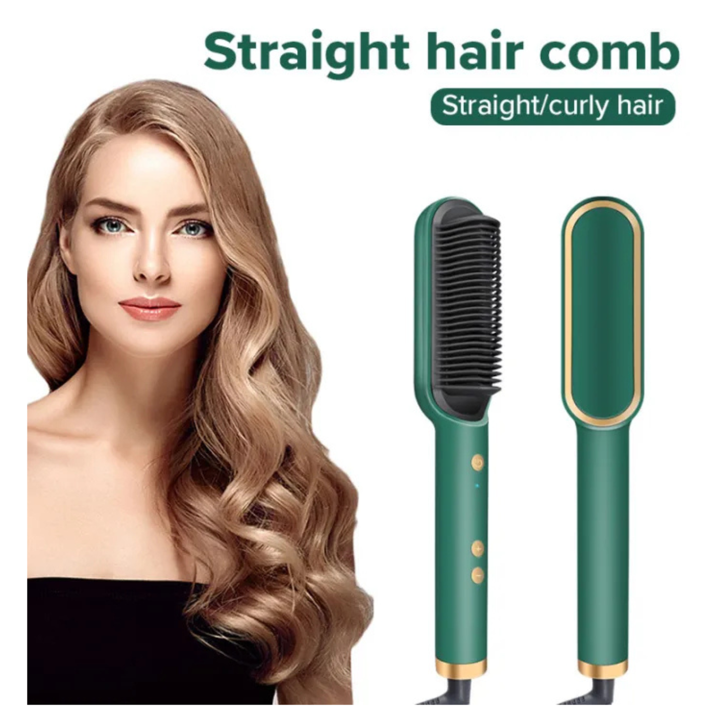 Hair Straightener Brush 2 In 1