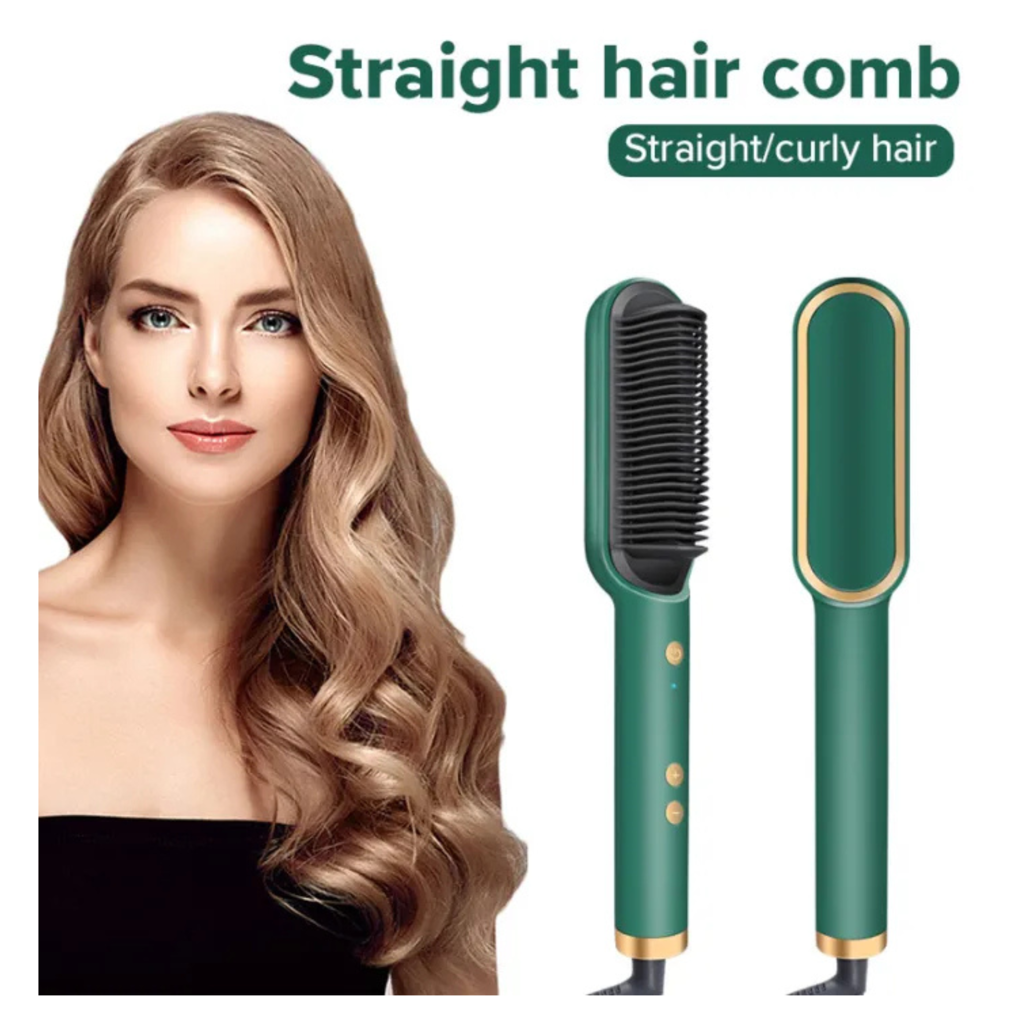 Hair Straightener Brush 2 In 1