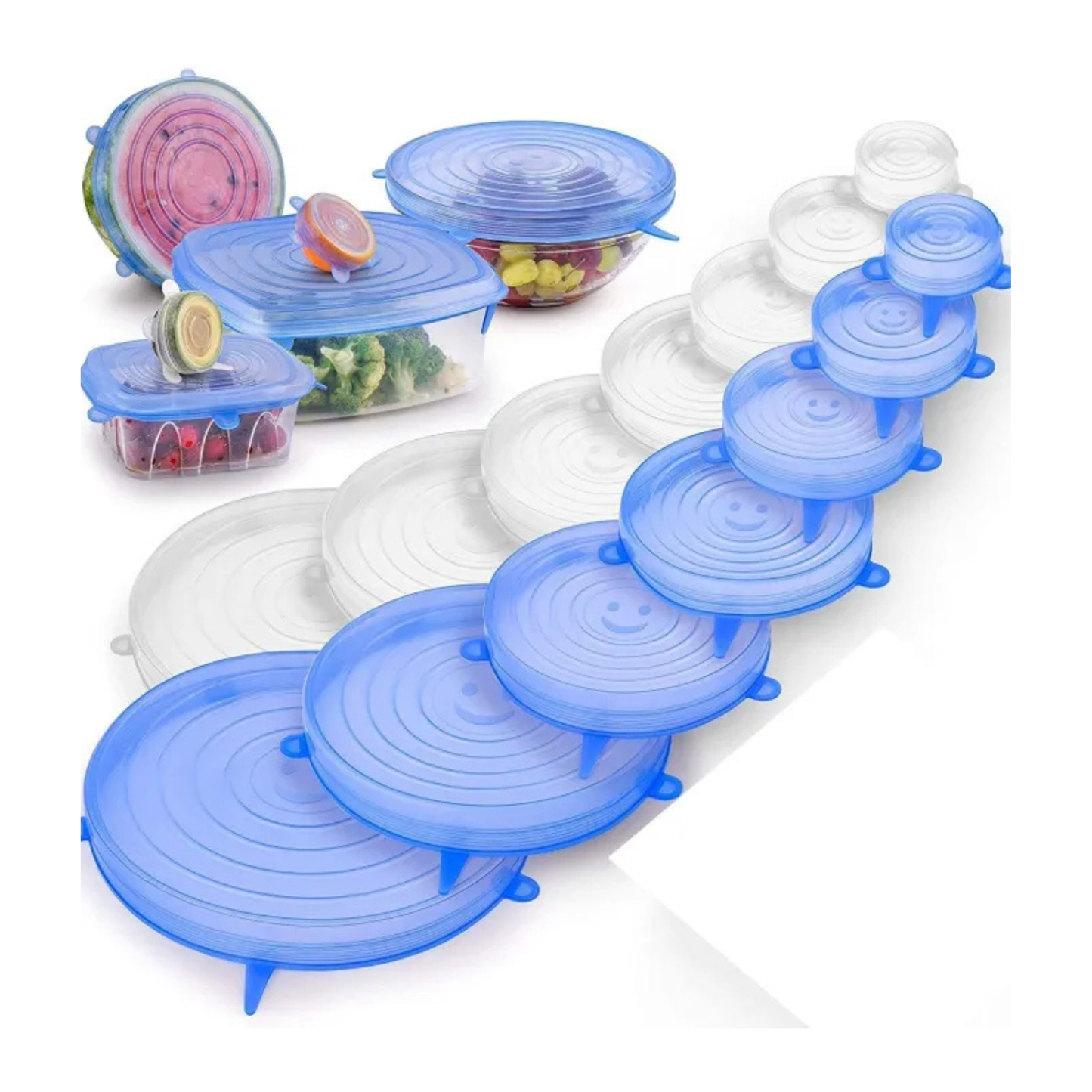 6 PCS Silicone Lids Food Covers