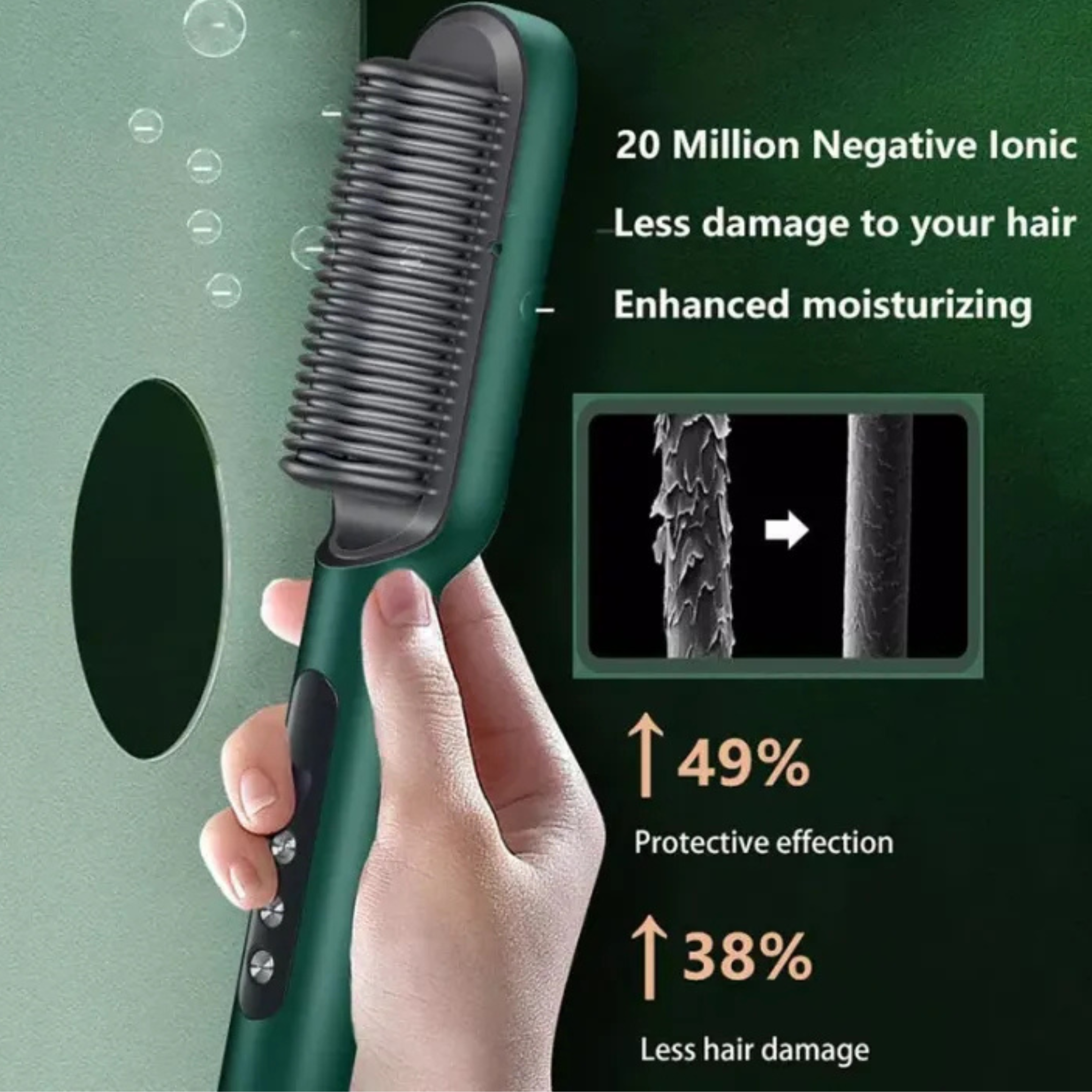 Hair Straightener Brush 2 In 1